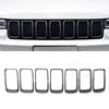 7 Stück/Set Glänzend Schwarze ABS-Kunststoff-Grillringe für JEEP Grand Cherokee 2014-2016