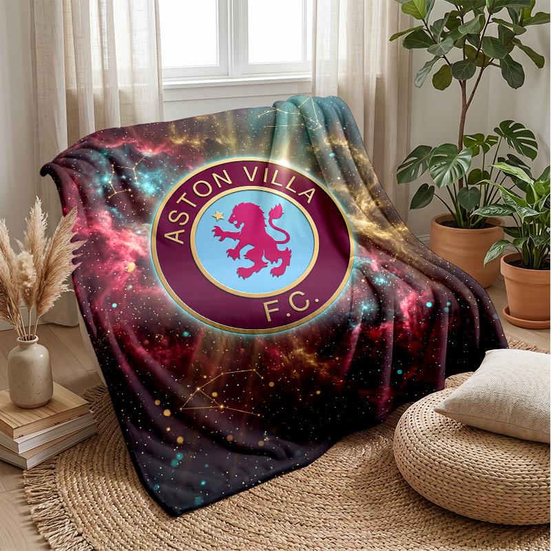 Coperta in Flanella con Stampa Aston Villa, Morbida Calda Leggera Coperta da Divano Letto Campeggio