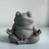 Zen Frog Ornament Frog Sitting In Meditation Figurine 3D Printed Desktop Frog Statue for Home Office Bookshelves Cabinet Decoration