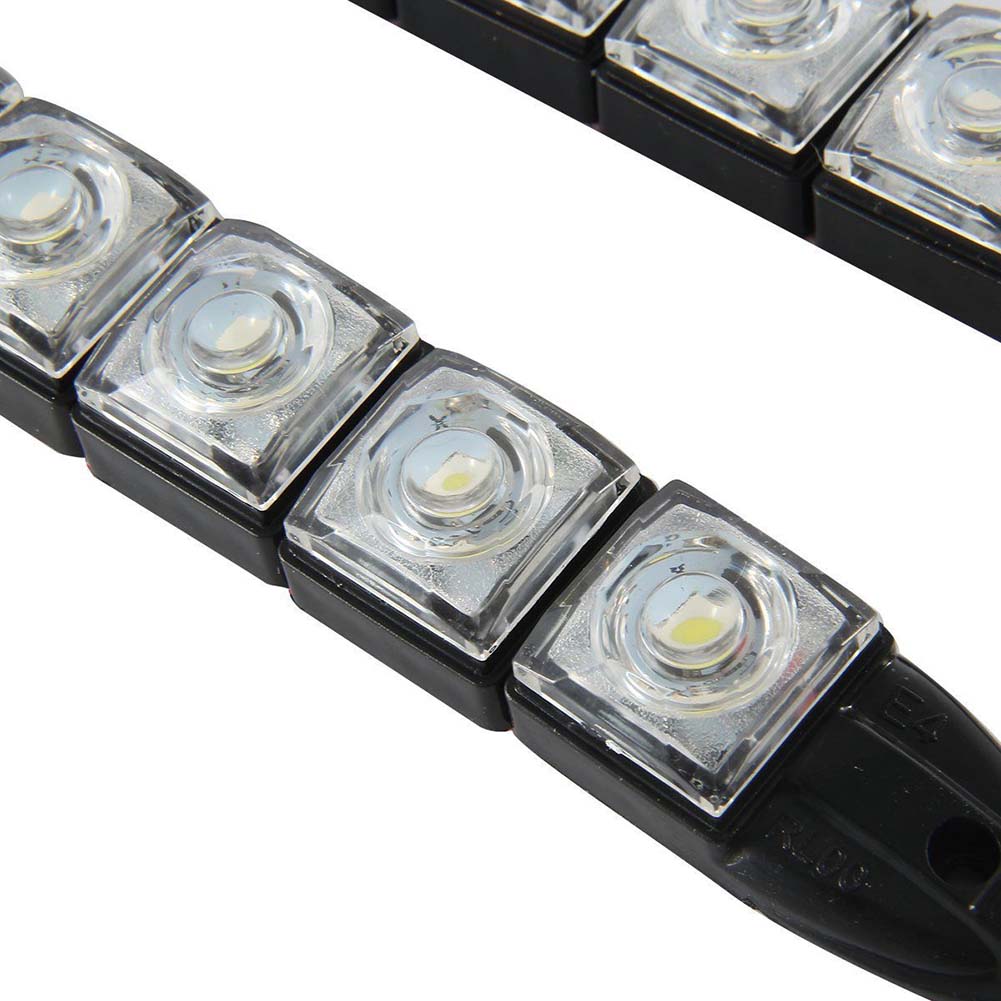 1Pc Universal 12 LEDs DRL Flexible Car Daytime Running Light Driving Daylight Fog Lamp