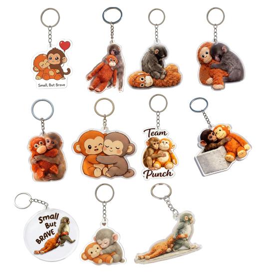 Keychain Pendant 3D Monkey Hug Charm Key Chain Backpack Purse Car Keys Mini Accessories Decorative Bag Strap Charm