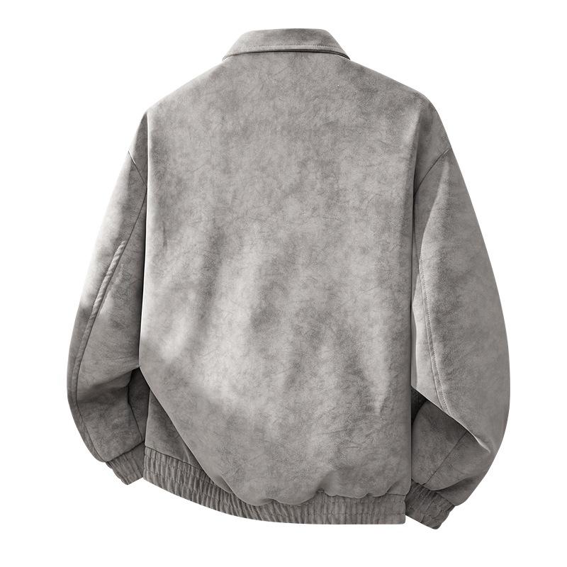 New leather jacket men's autumn and winter large size jacket leather jacket men's business lapel suede men's leather jacket