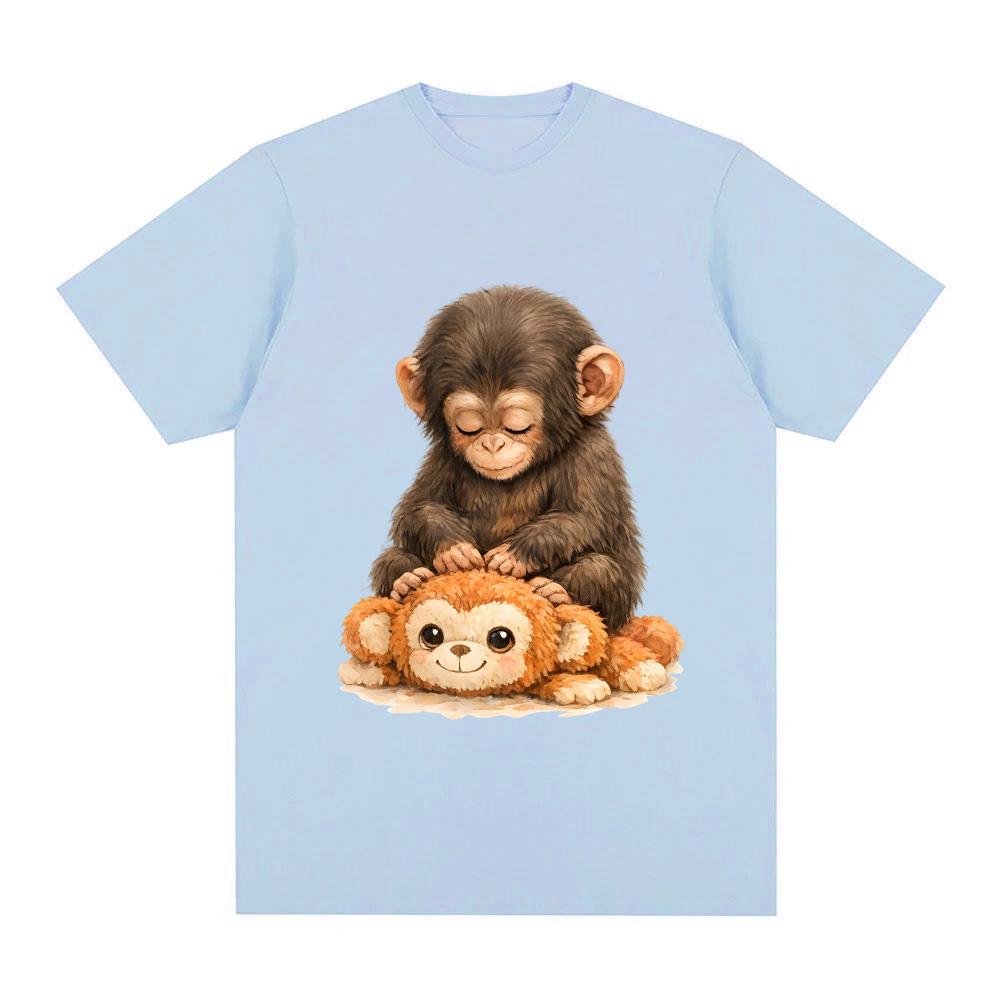 Punch Monkey TEE Japanese Macaque Graphic Printing High Quality Teeshirt Fashion Kawaii 100Cotton FemaleMale Camisetas