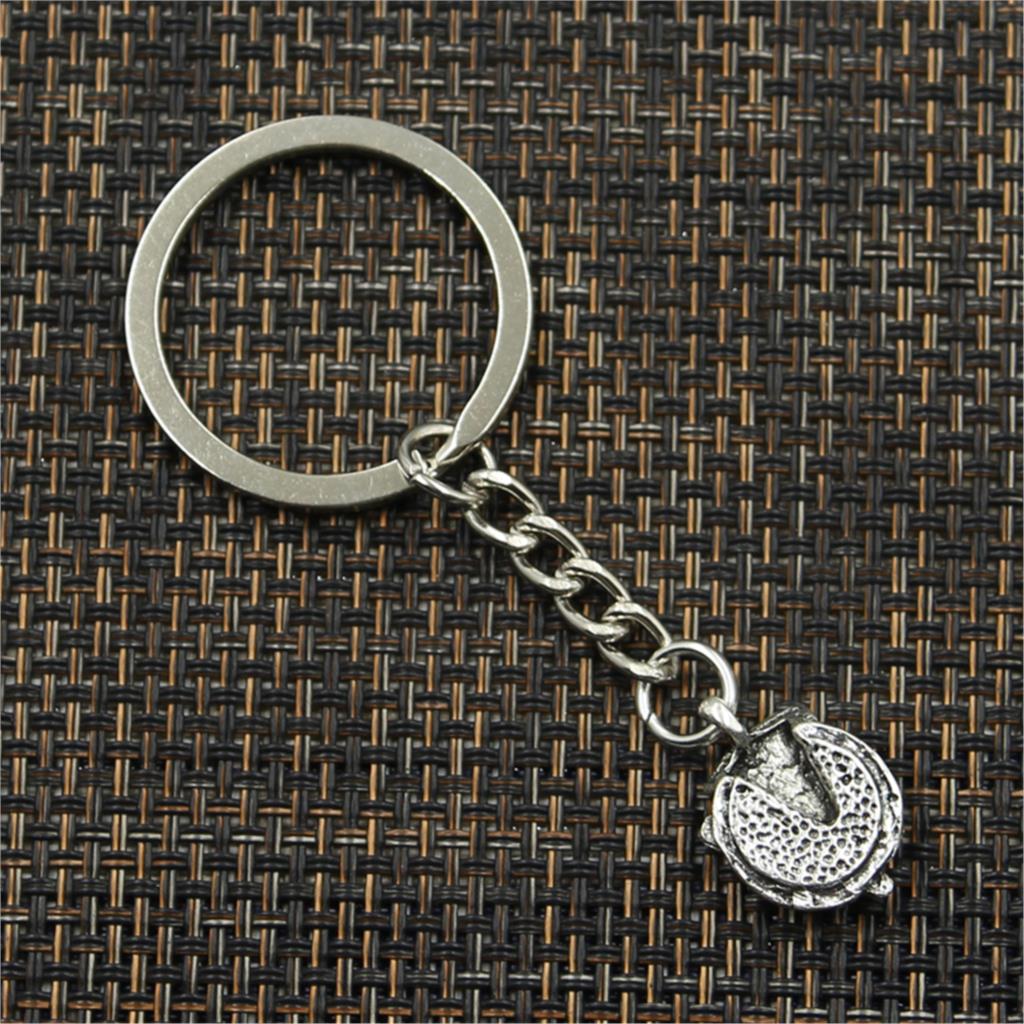 Fashion Slice Of Pie Plate Fork 19x13mm Pendant 30mm Key Ring Chain Silver Color Men Car Gift Souvenirs Keychain