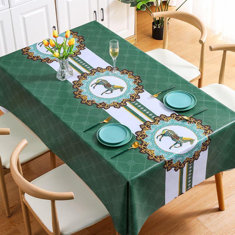 Household Nordic Pvc Tablecloth Waterproof And Oil-Proof Leave-In Tablecloth Ethnic Style Dining Table Cloth Coffee Table Cloth