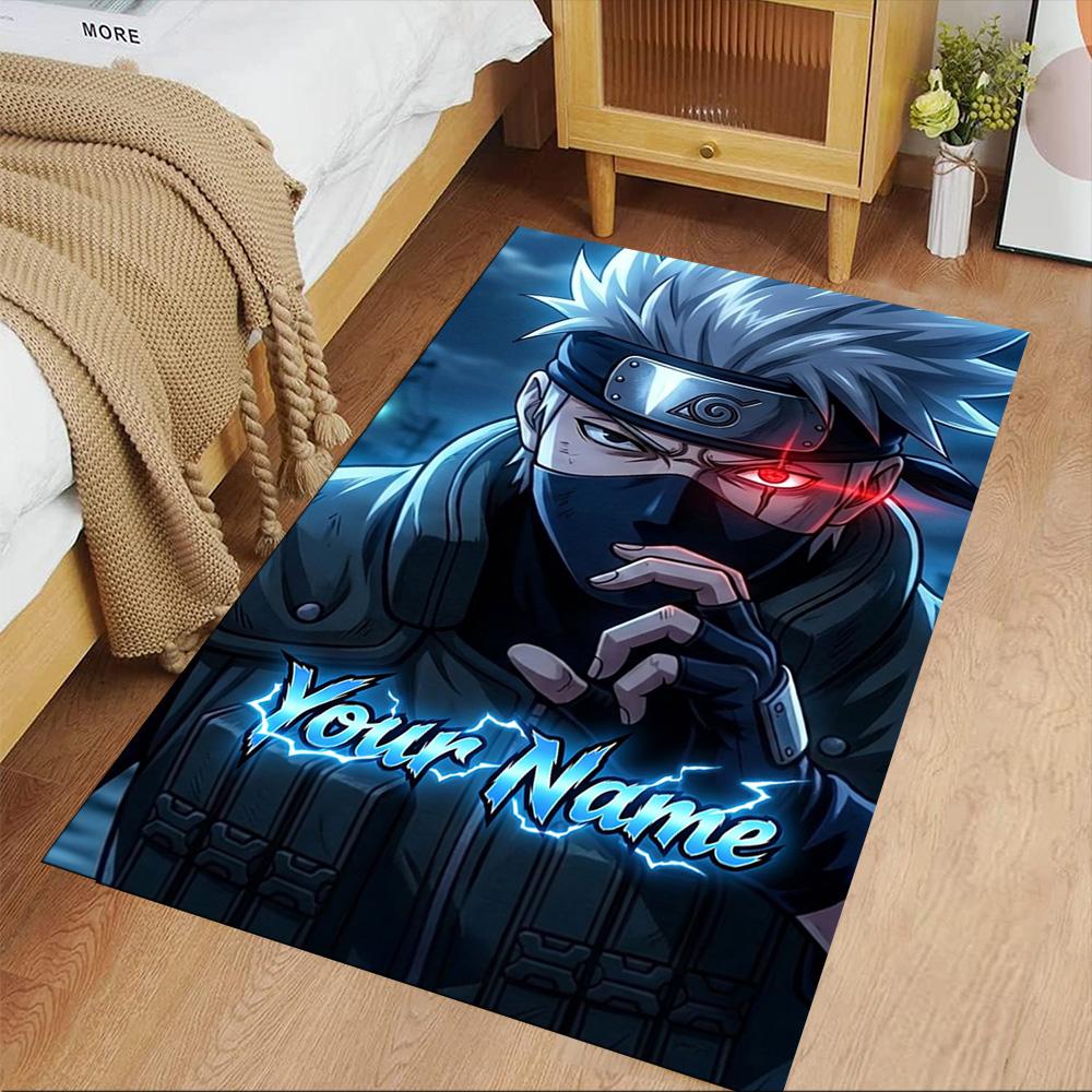 Naruto Character Customize Your Name Carpet Perfect for Dining Room Decorate room Dormitory Hallway Anti-slip Rug Anime Office Decor