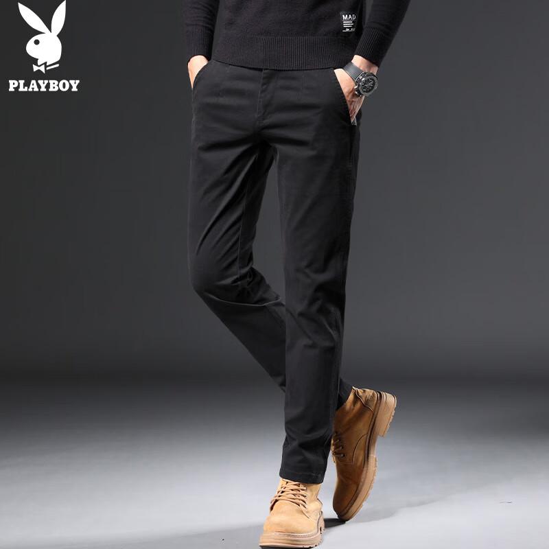 PLAYBOY Men's Autumn/Winter Business Casual Straight-Leg Trousers