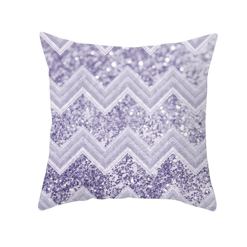 Square Throw Pillow Geometric Purple Marble Print Pattern Cushion Cover Home Living Room Sofa Decoration