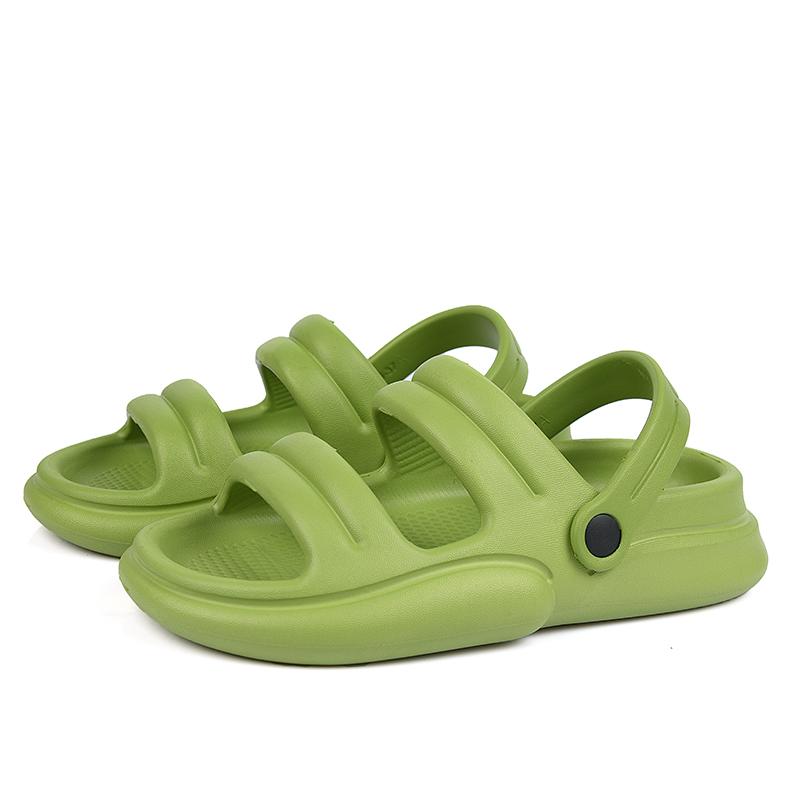 Fashion Green Cool Men Slippers Summer Women Sandals Couple Home Slippers Non-slip Breathability Thick Sole Shoes Outdoor Soft Sole Sand