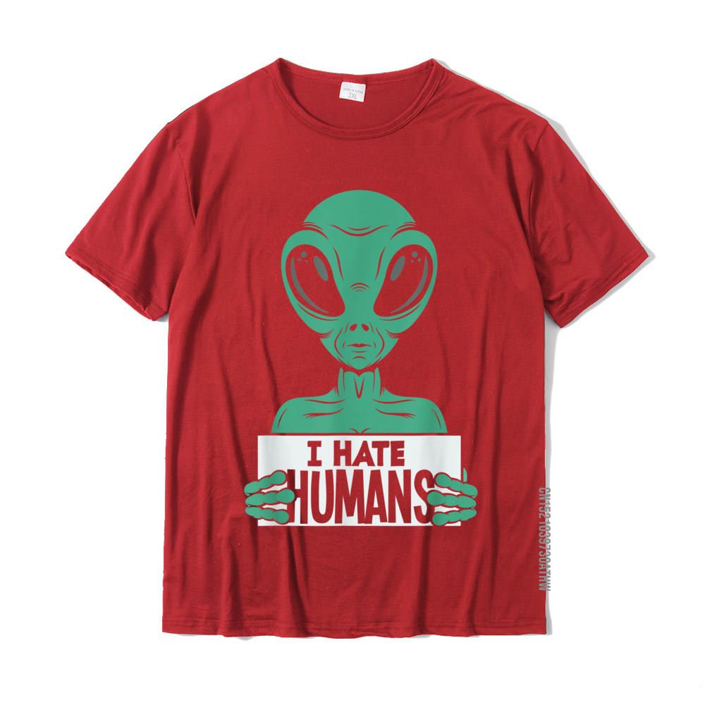 Funny Alien UFO Extraterrestrial I Hate Humans Alien Lover TShirt Top TShirts Discount Group Cotton Men Tees Casual S
