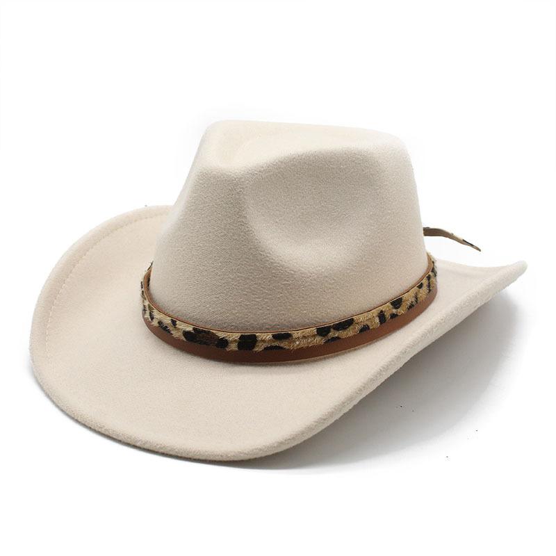 Western Cowboy Top Hat British Classic Jazz Hat Wool Hat Big Eaves Hat