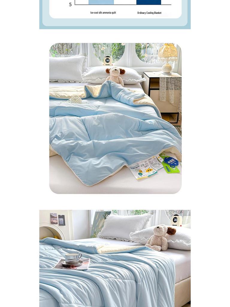 2026 Cool Silk Double-Sided Summer Quilt: Washable, Air Conditioning Comfort
