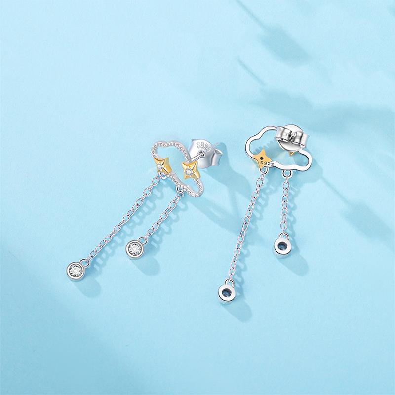 Barbie earrings [Pure Silver·Original Design] Cloud Star Earrings, Temperament and High Quality, Ins Style Love Confession Exquisite Gift ZJYES-YS-222