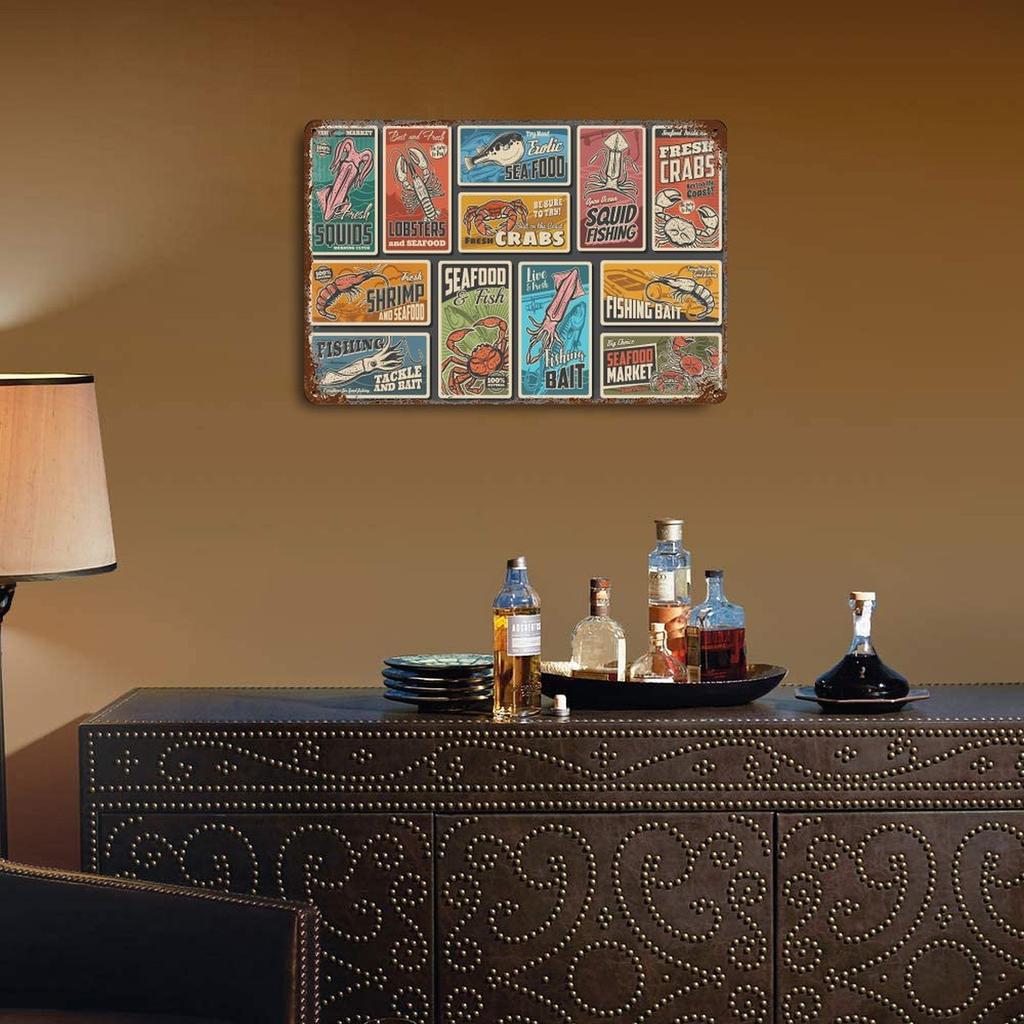 1-Pack Rustic Metal Wall Sign, 20×30cm and 30×40cm, Aged Surface Decor for Cafe Corner, Kitchen, Study or Family Room