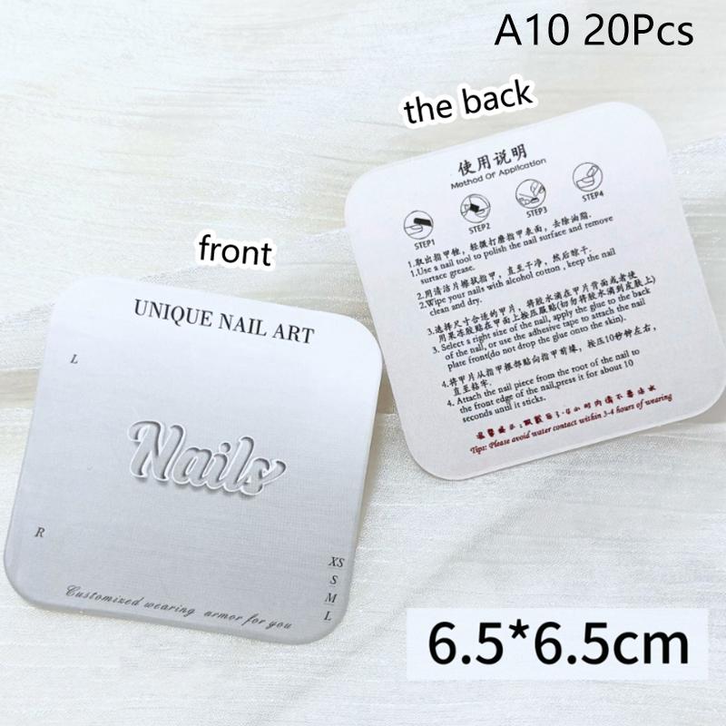 20Pcs Nail Display Cardboard Simple Style Fake Nails Card For Press On Nails Photograph Props Nail Salon