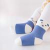 4Pairs Toddlers Cotton Socks Spring Autumn Newborn Sock Blue Bear Cute Solid Color Striped Baby Sport Socks Fashion 0-5Years
