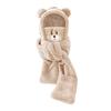 Winter fashion bear four-piece set cute thickened warm cold autumn and winter scarf one-piece trend popular hat woman