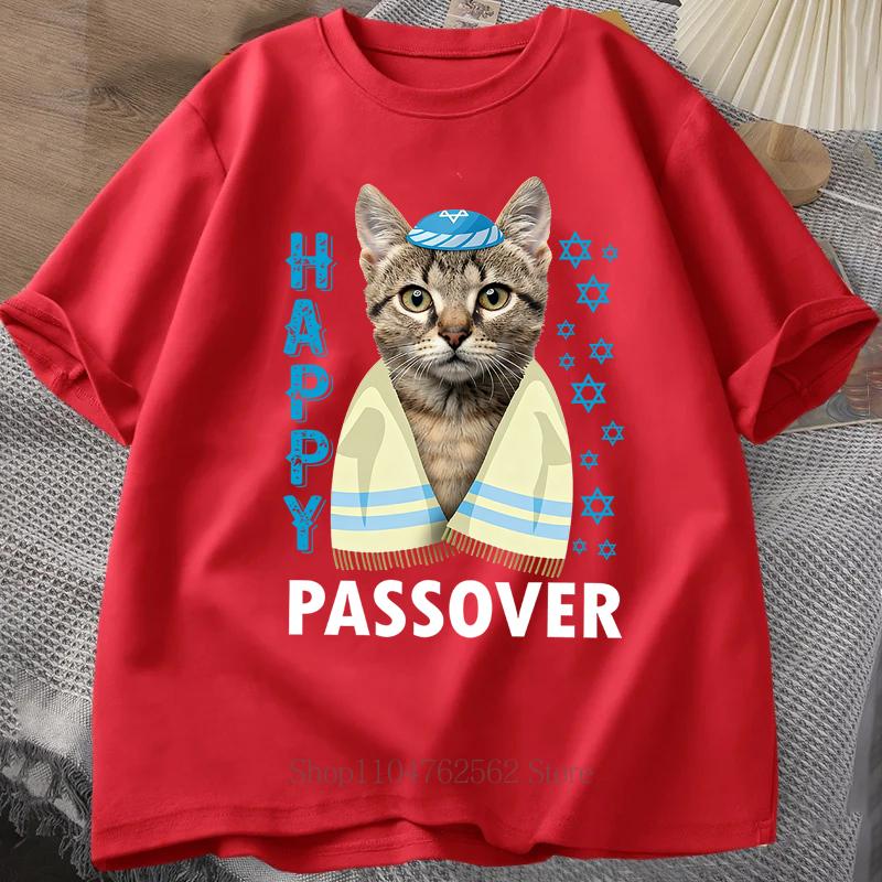 

Passover Cat Print Tshirts Summer Fashion Funny Casual Tops for Unisex Streetwear Oversize Women ONeck Short Sleeve Tops Tshirts S