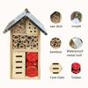 Wooden Insect House Insect Hotel for Bee Butterfly Ladybirds Beneficial Insect Habitat Bug Hotel Garden Hanging on Tree Wall