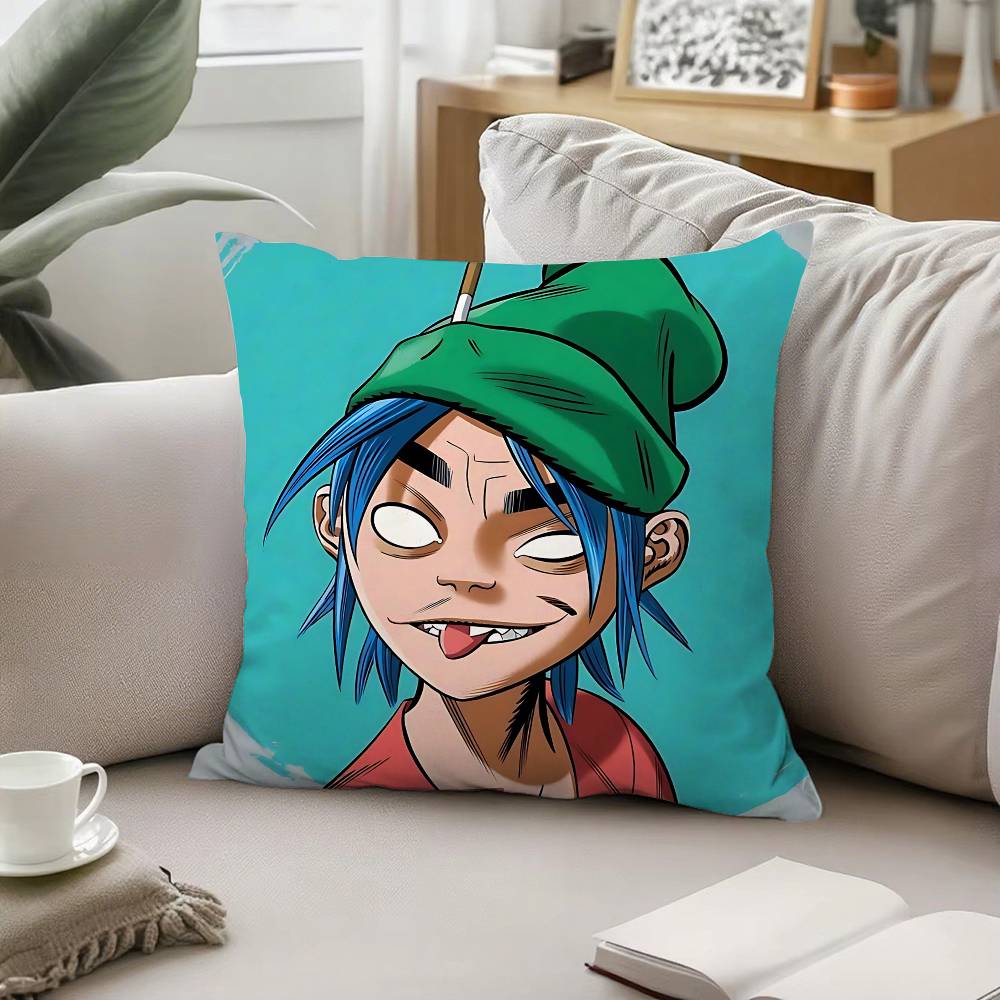 Band B-Gorillaz-W Örngott Kuddfodral Mjukt Sött Prydnadskudde För Bil Soffa Örngott Polyester Med Dragkedja