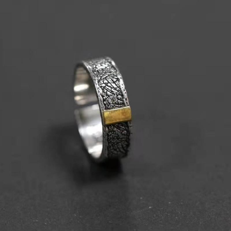 Adjustable Sterling Geometric Ring Men Women Vintage Minimalist Finger Unique Design