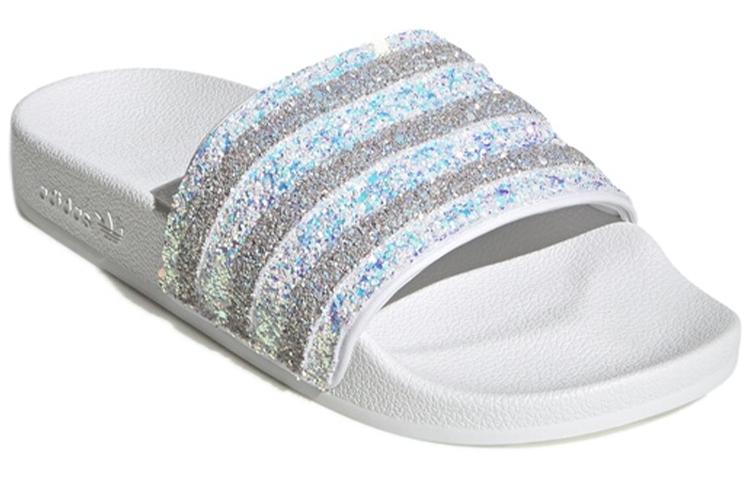 adidas Originals ADILETTE Composite Sole Crystal Slip Resistant Slide Slippers Women's White EE4810