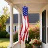 4th of July Outdoor Decoration, American Flag Porch Sign, Red White Blue Hanging Banner, USA Pleated Fan Flag, Patriotic Windsock for Independence Day