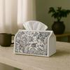 1pc Modern Botanical Tissue Box Holder with Black & White Suitable for High-End Tissue Storage, Minimalist Decor for Living Room, Dining Room, Bathroo