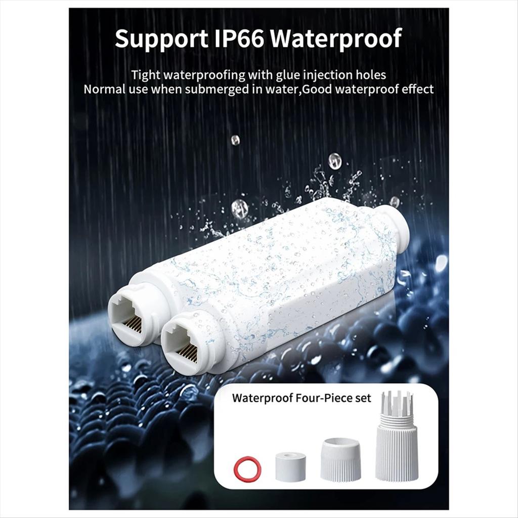 2 Port Waterproof POE Repeater IP66 10/100Mbps 1 to 2 PoE Extender with IEEE802.3Af/At 48V Outdoor for POE Switch Camera