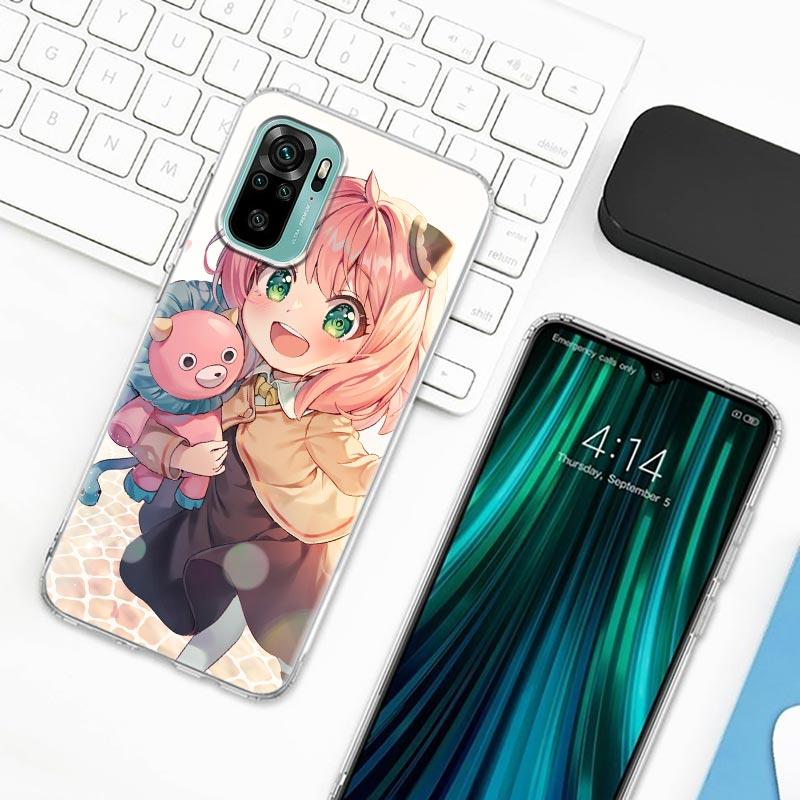 Spy X Family Anya Forger Anime Phone Case For Xiaomi Redmi Note 9s 8 11 7 9 10 Pro 10s 11s 8Pro K40 Clear Cover Cute  Girl Cases