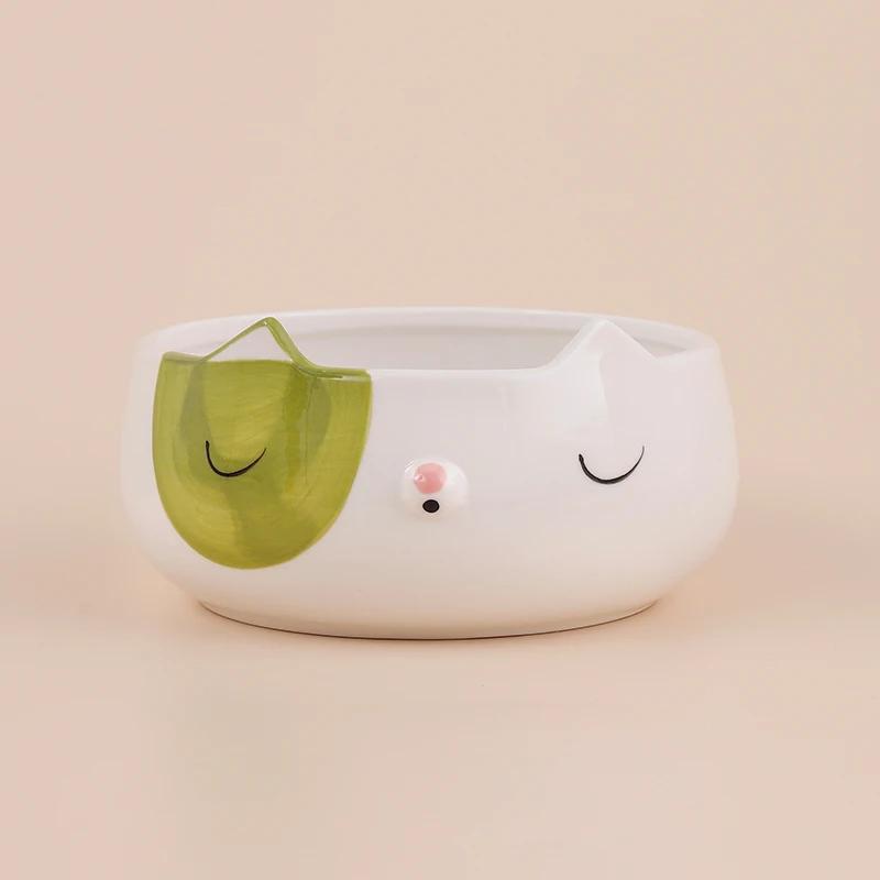 Hand Painted Fox Cat Dog Bowls Cute Animal Bowl for Salad Fruit Noodle Rice Soup Creative Underglaze Ceramic Children Tableware