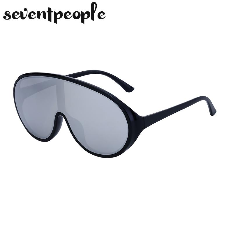 Oversized Shield Sunglasses Women Men  Luxury Brand Designer Fashion One-Piece Sun Glasses For Female Punk Big Frame Shades