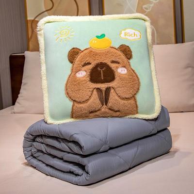Jushuan Capybara & Orange Dual-Use Pillow Quilt