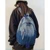 New Minimalist Gradient Casual Backpack Trendy Backpack Denim Canvas Washed Versatile Backpack for Couples