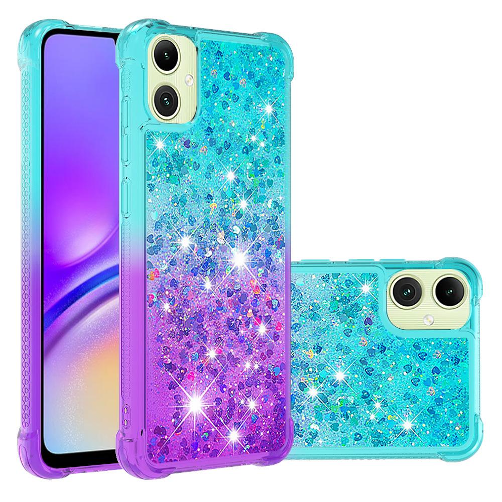

For Samsung Galaxy A05 4G TPU Case Gradient Quicksand Phone Back Cover Pink+Purple