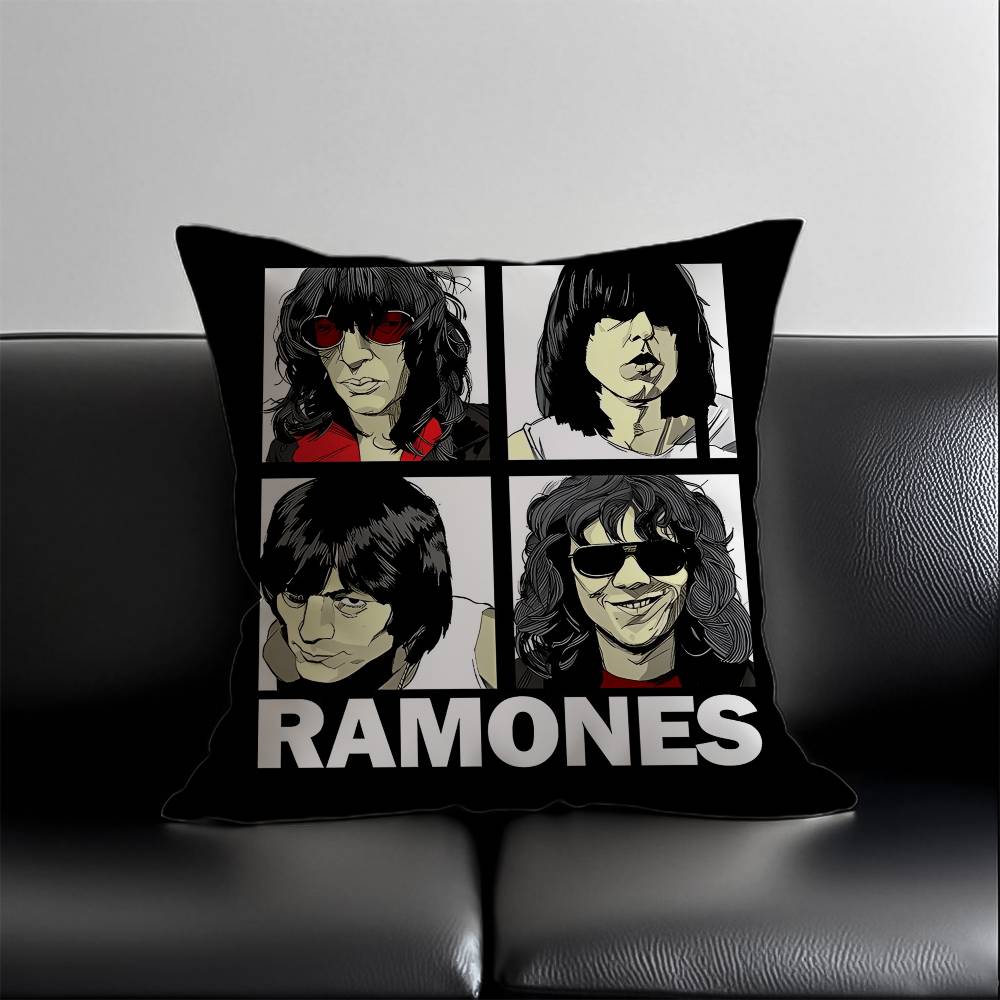 Rock R-Ramones Pillow Case Skin-Friendly And Comfortable Fabric Pillowcase Lnvisible Lilky Zipper