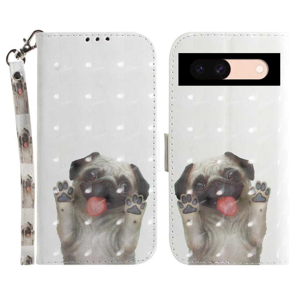 For Google Pixel 8a Wallet Case PU Leather Pattern Printing Flip Phone Cover