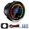 Waterproof DC 12V Voltage Meter, LED Digital Display Voltmeter Gauge Panel, Round Battery Monitor with Mounting Plate & Wires & Terminals, for Marine