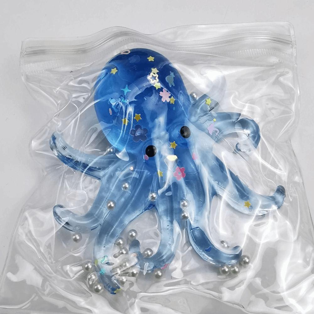 Sugar Filled Glitter Octopus Squishy Simulation Stress Relief Toy  For Stress Anxiety Relief