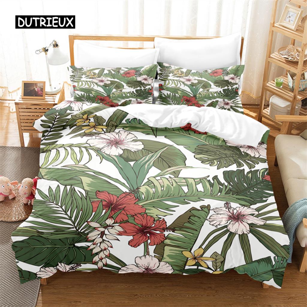 Tropical Plants Bedding Set Duvet Cover Set 3d Bedding Digital Printing Bed Linen Queen Size Bedding Set Fashion Design