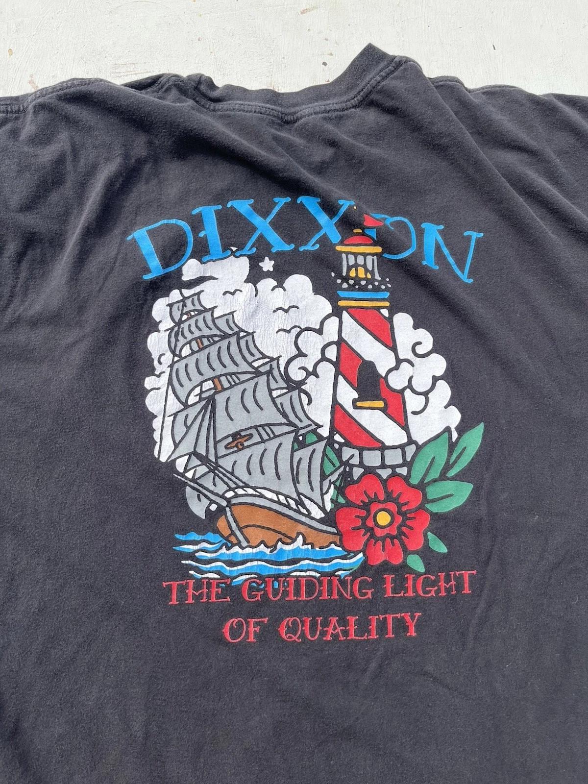 Men s Dixxon T-Shirt Black Spell-Out Logo 2XL USA Sailor Boat Ship Tattoo Light S