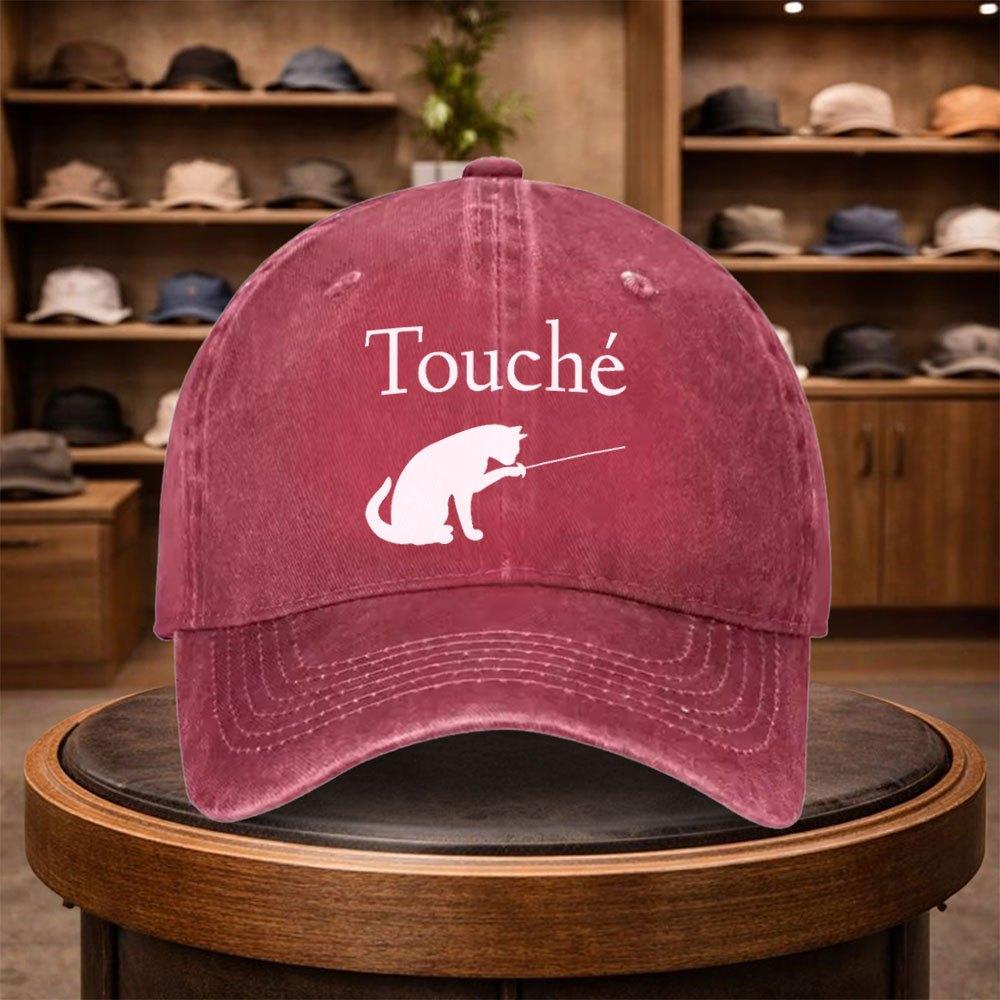 MenS Cat Fencing Baseball Cap Outdoor Fashion Adjustable Casual Hat Urban Style Lightweight Fashion Duck Tongue Hat Four Seas