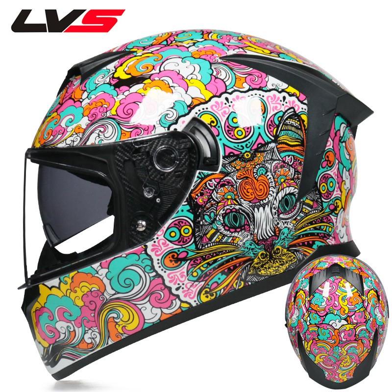 LVS Full Face Motorcycle Helmet Men Women ABS Dual Lens Winter Electric Bike Bluetooth Compatible All Season