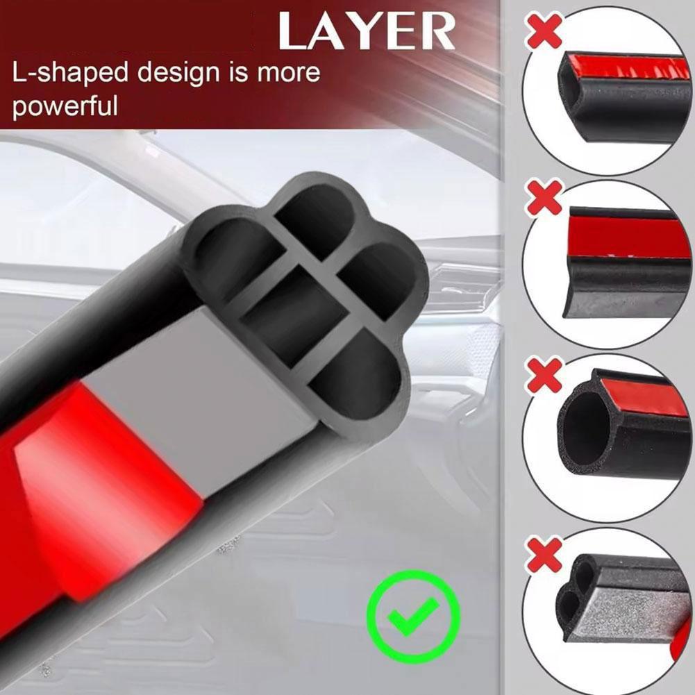 5m Car Door Seal Strip Auto Rubber Sealant 5holes B Type Noise Insulation Anti-Dust Soundproofing Car Sealing Strips Accessories