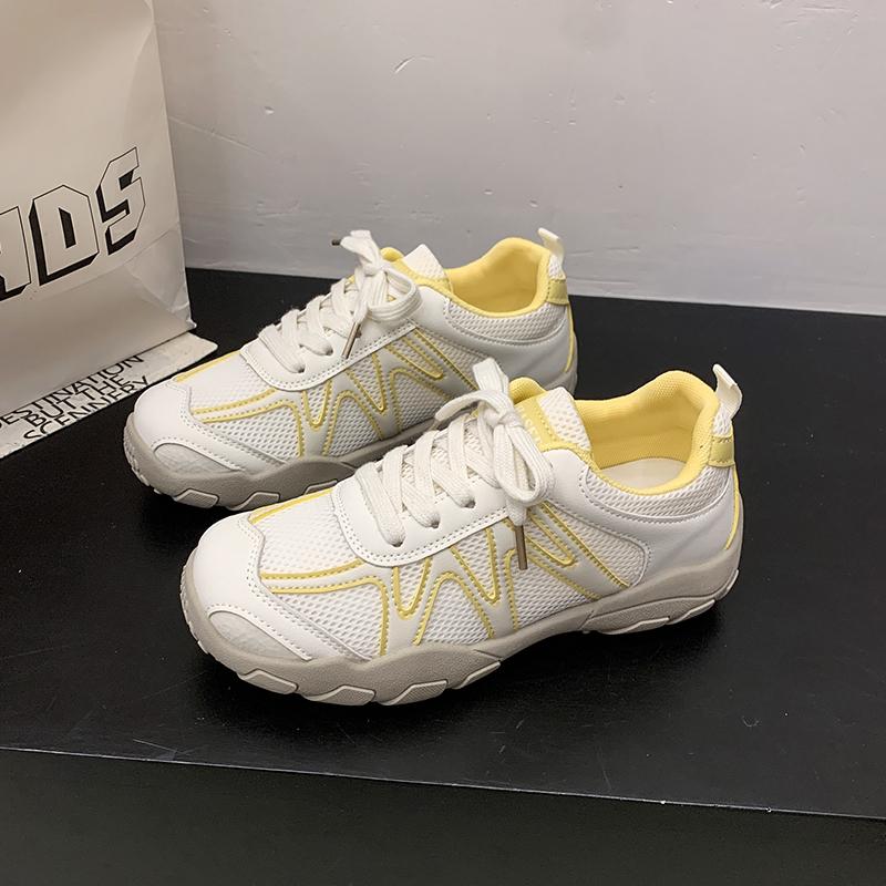 

2026 Autumn New Style Breathable Mesh Leisure Shoes, Anti-slip Outdoor Mountaineering Shoes, Women s Round-Toe Sport Shoes 40 жовтий