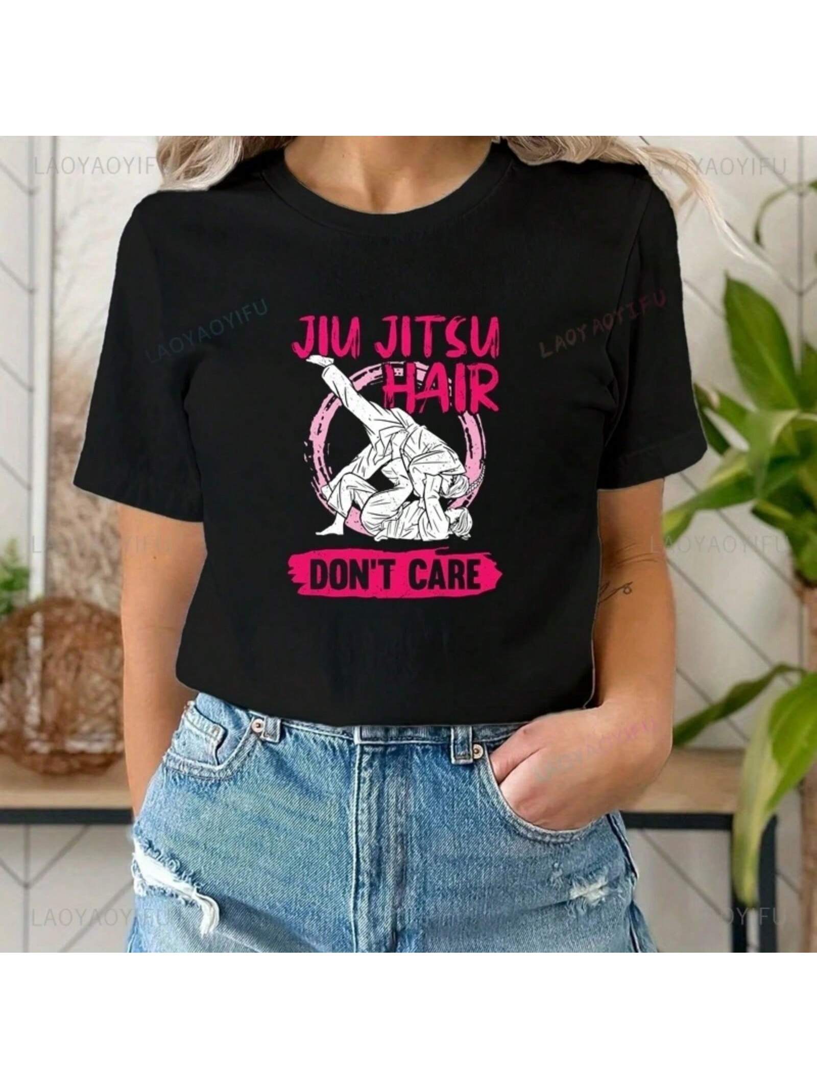Jiu-Jitsu HAIR DON T CARE, Wounisex s Casual Shirt For Jiu-Jitsu Lovers, Wounisex s Fashionable Cotton T-Shirt For Spring And Summer S