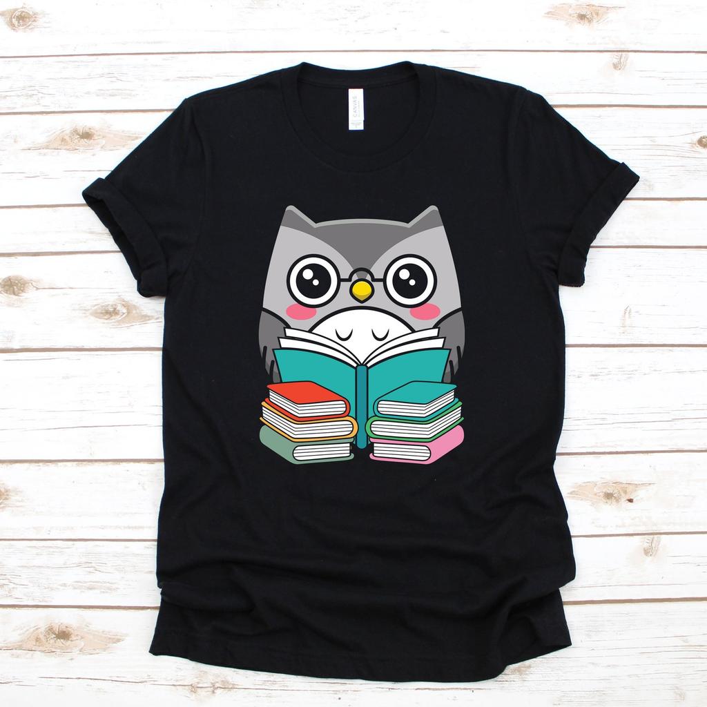 Owl Reading T-Shirt, T-shirt, Womens Tees, Kids Tee, Toddler Shirt,T-shirt, T-shirt, Tank Top, Kids T-shirt, Book Reader