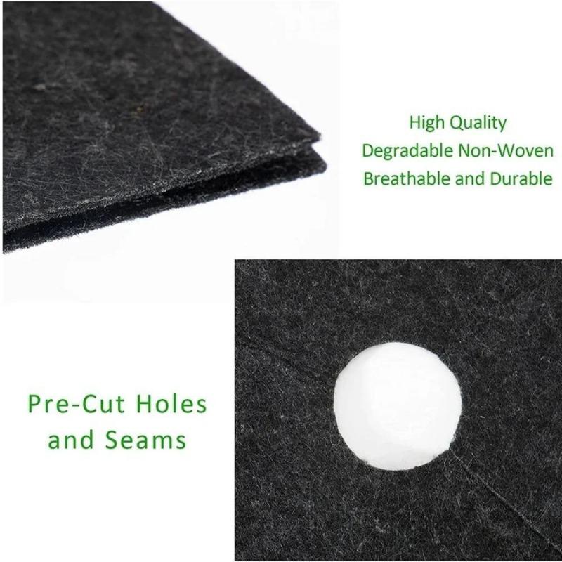 5pcs Non-Woven Tree Mulch Ring Weeding Barrier Round Ground Cover Protector Mat Plant Cover Anti Grass Gardening