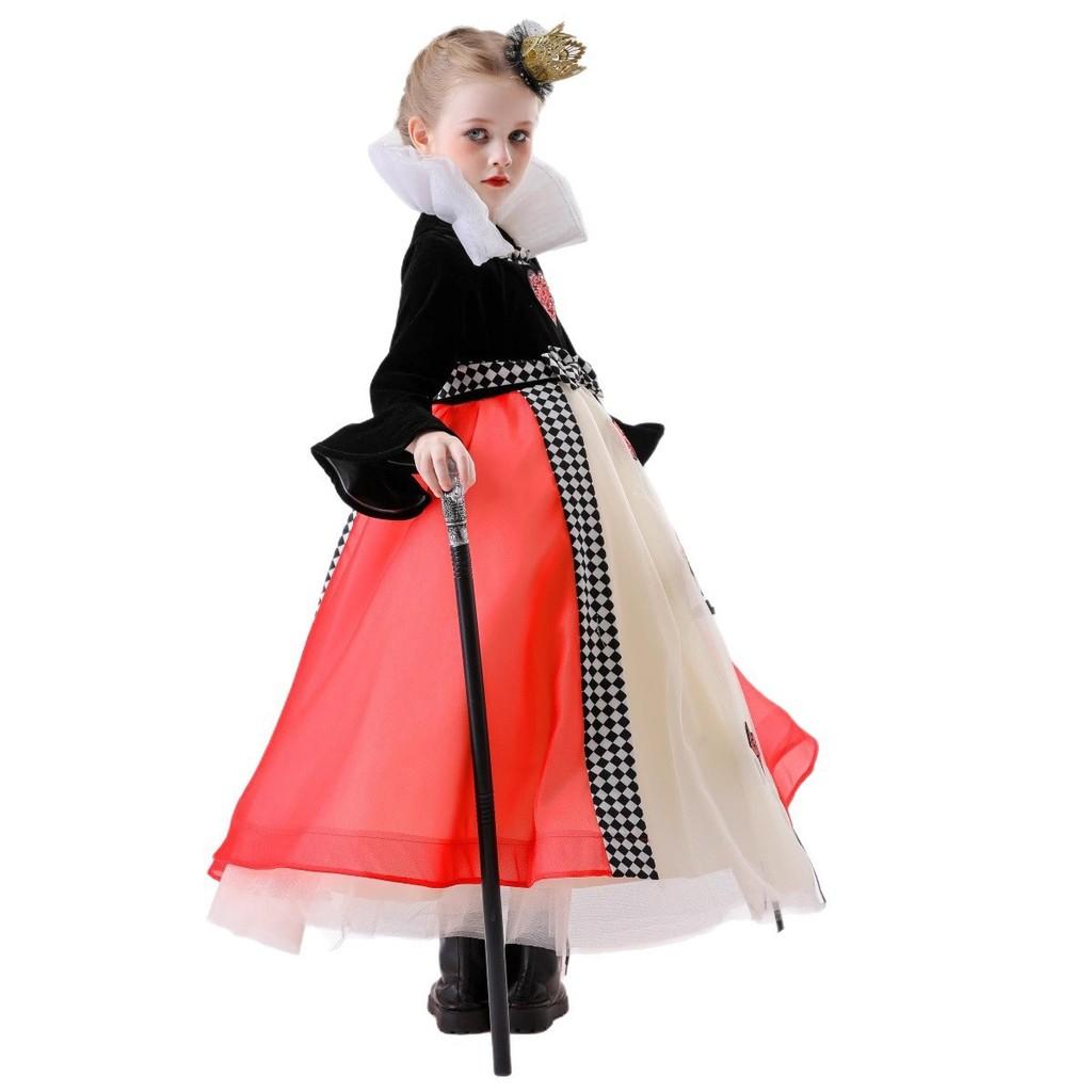 Alice In Wonderland Heart Queen Cosplay Dress With Hat For Female Role Play Enthusiasts