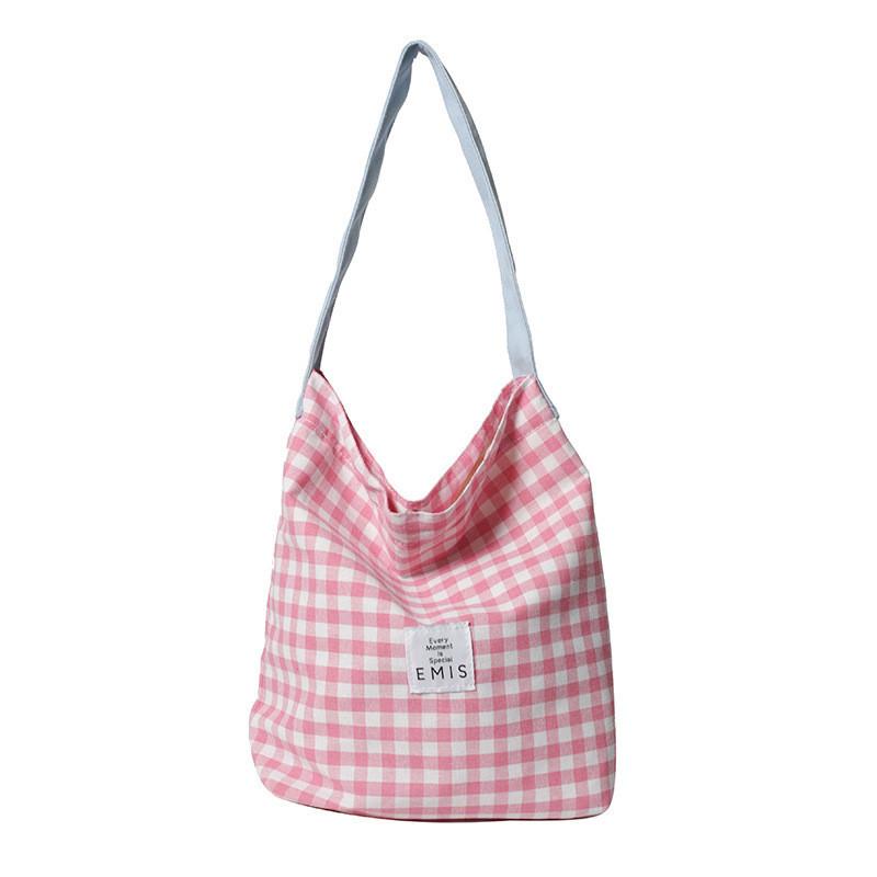 Large Capacity Fashionable Tote Bag For Women 2024 Street Style Trendy Grid Pattern Shoulder Bag